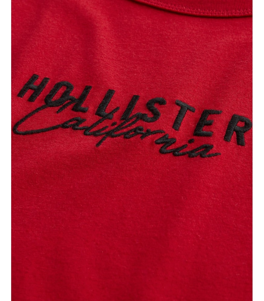 embroidered logo graphic tee hollister